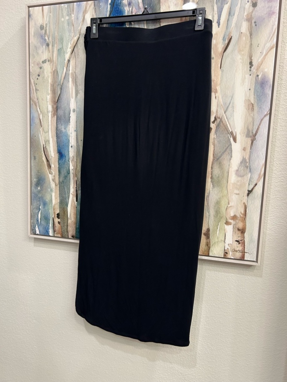 CAbi Black Draped Wrap-Front Maxi Skirt - Picture 3 of 8